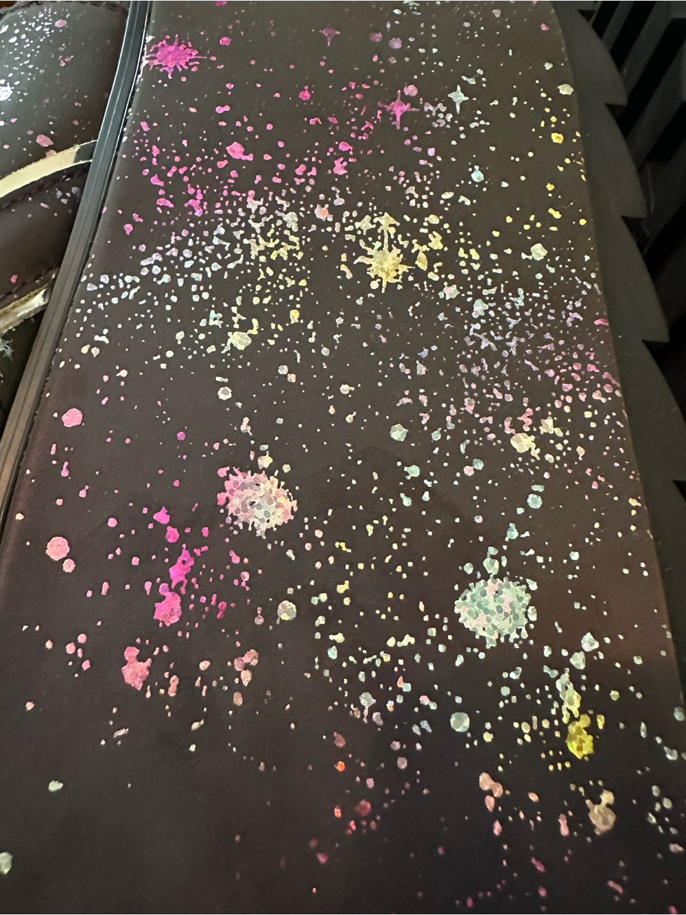 YRU Black Galaxy Glitter Paint-Splatter Qosmos Alien Platform Sneakers, Sz 6 - Picture 9 of 9